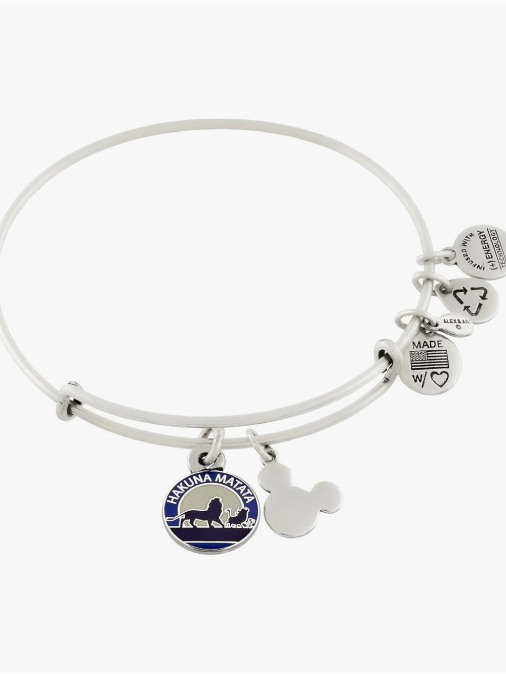 Disney Parks Lion King Hakuna Matata Charm Bangle Alex & Ani Silver New W Tags